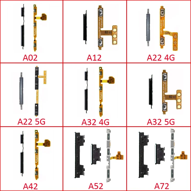 

Power Volume Button For Samsung A02 A12 A22 A32 A42 A52 A52s A72 4G 5G Phone Turn On Off Side Key Flex Cable