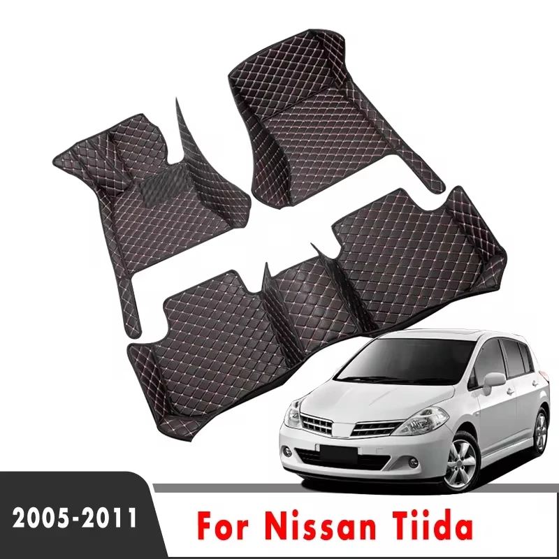 Car Floor Mats For Nissan Tiida 2011 2010 2009 2008 2007 2006 2005 Protective Pad Car Matt Tapetes Automovil Car Accessories