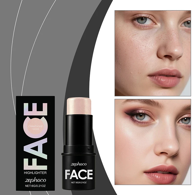 Rozświetlacz do twarzy, sztyft do modelowania twarzy, rozjaśniający sztyft do konturowania, sztyft do konturowania i modelowania twarzy, puder do twarzy w sztyfcie, sztyft do różu