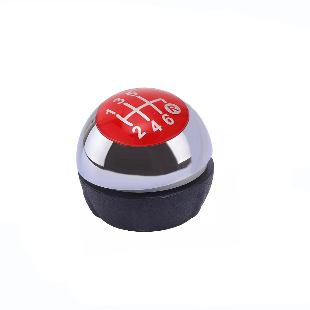 Six Speed Manual Shift Knob in Red Compatible with For Fiat Vehicles from Year Two Thousand Twelve Through Two Thousand Eighteen