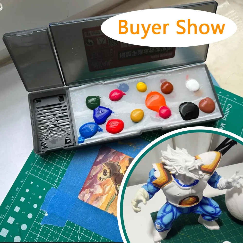 DIY Wet Palette for Acrylic Painting Model Coloring Moisturizing Box Wet Tray Paint Keep Water Guide Gathered/Diffusion Paper