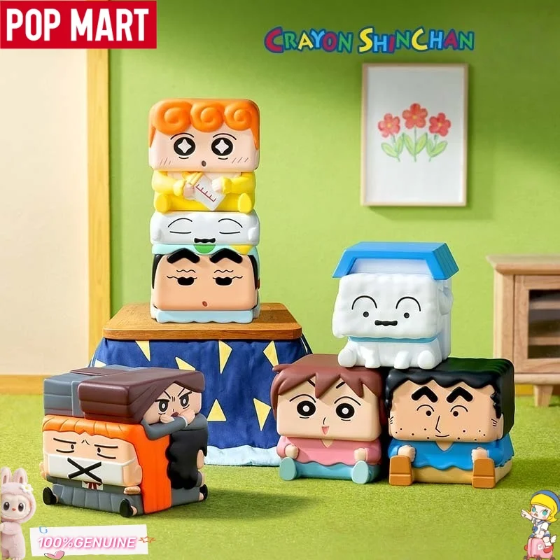 

POPMART Crayon Shinchan Pop Cube-2 Series Blind Box Genuine Mini Figures Collectible Desktop Ornaments Gift For Anime Fans Kids