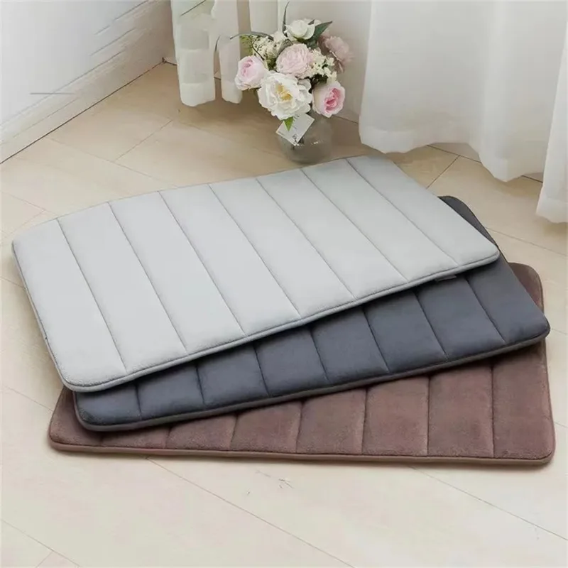 Super Absorbent Bath Mat Non-Slip Shower Bathroom Quick Dry Rug Soft Memory Foam Floor Mat Toilet Floor Shower Rug Home Decor