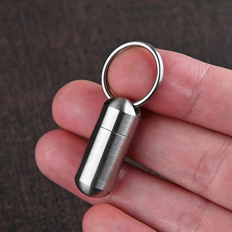 Pill Box Keychain Pill Keychain Container Carrying Case For Single Pill Tear-Resistant Mini Pill Box Travel Case Multifunctional