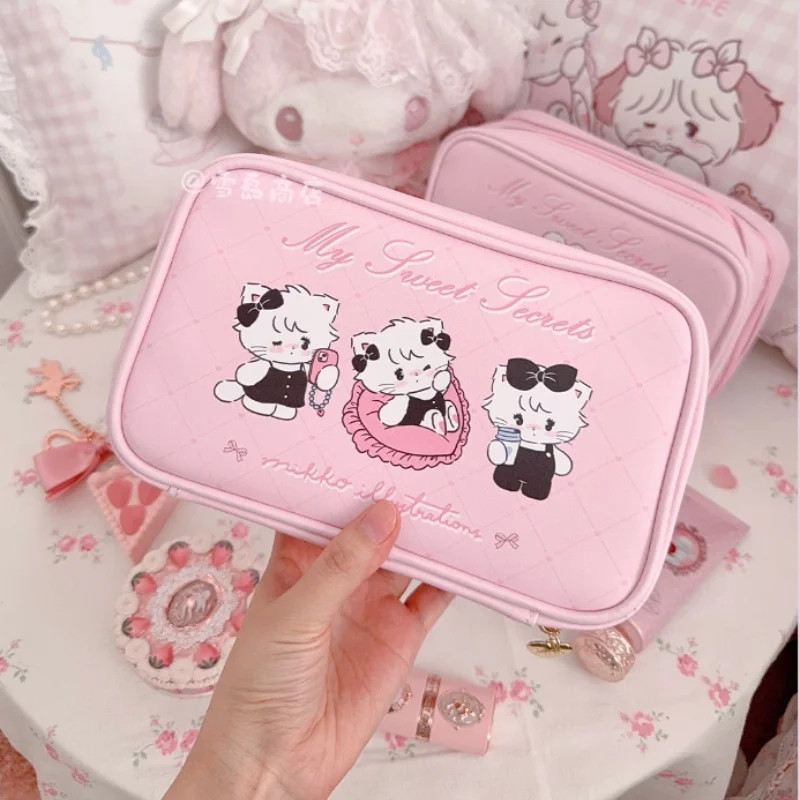 Kawaii Mikko Multi Functional Storage Bag Makeup Bag For Girls Holiday Gifts Anime Mikko Ballet Series Storage Bag Jewelry Bag