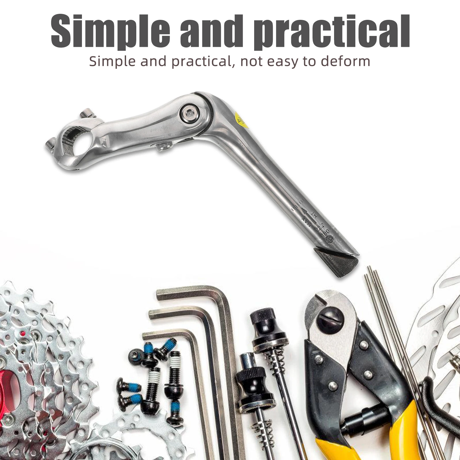 

Bicycle Stem Handlebar Replacement Silver Aluminum Alloy Height-increasing Handlebar.