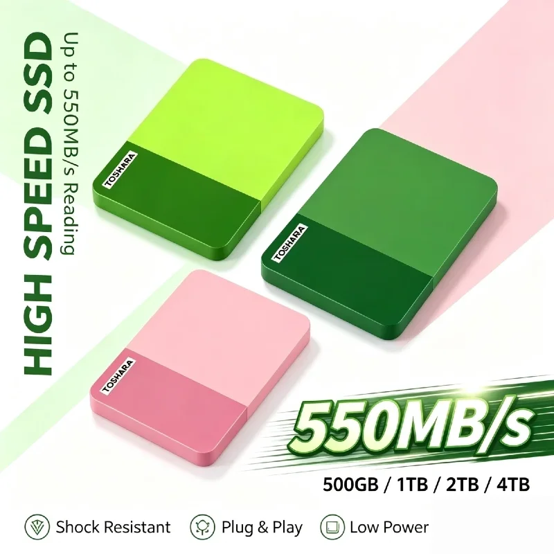 TOSHARA B3 2.5 Inch USB 3.0 Portable External Hard Drive 500GB 1TB 2TB 4TB Canvio Ready for Laptop Mac Android Max Pro HD