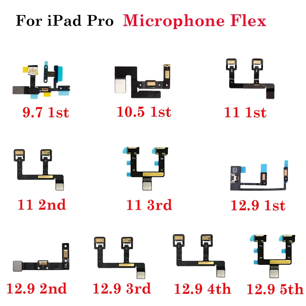 

Pop 1Pcs MIC Ribbon Compatible For IPad Pro 9.7 10.5 11 12.9 Inch 1st 2nd 3rd 4th 5th Microphone Speaker Flex Cable