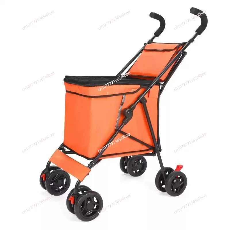Pet cart dog cat go out small and medium portable multi-function folding simple travel outdoor shopping cart