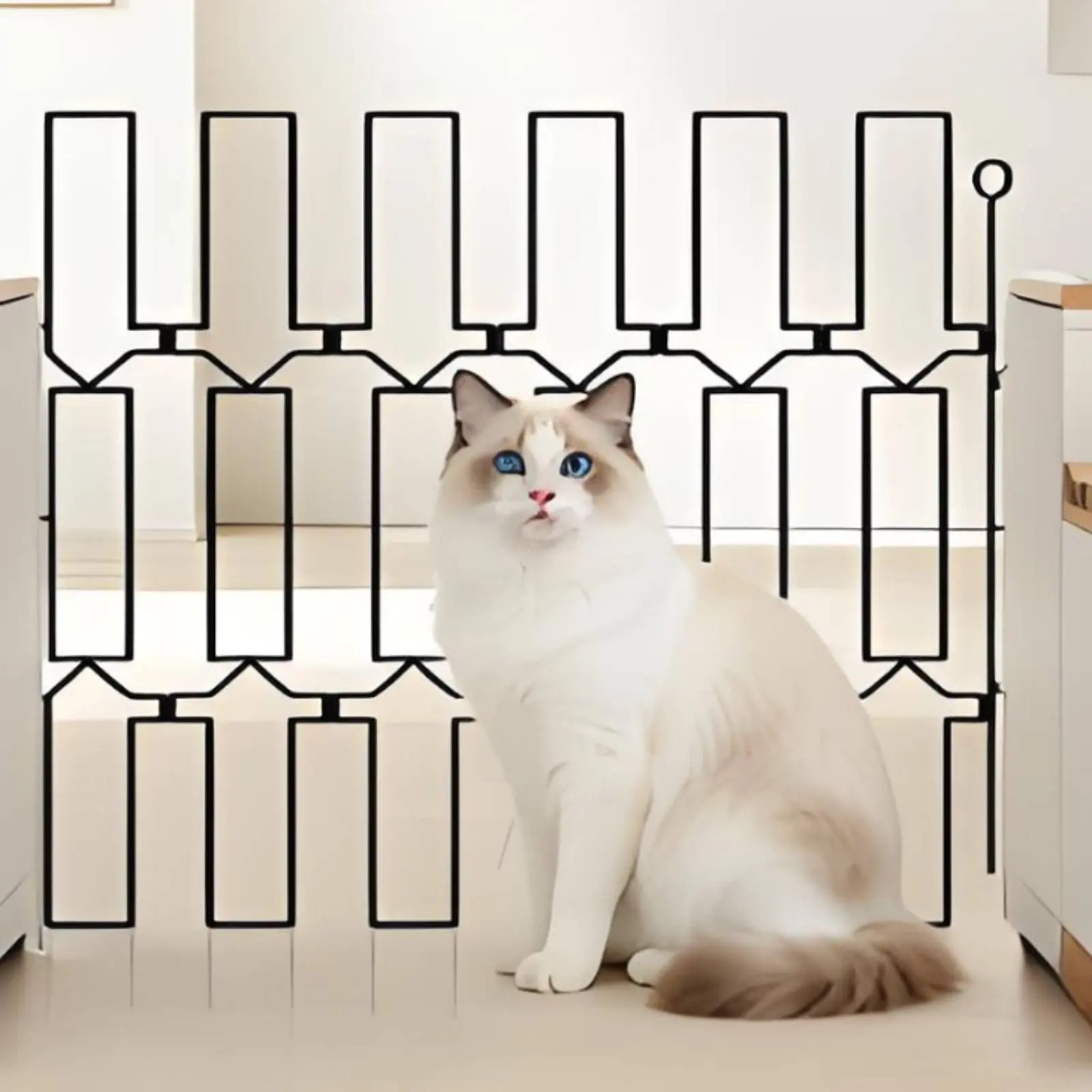

Retractable Pet Gate Easy Install Metal Pet Gate Dog Safety Fence Indoor Home Barrier Space Saving for Cats