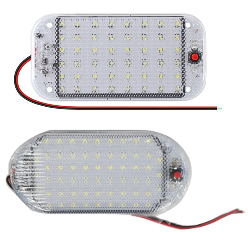 48 LED Panel Light Car Interior Reading Lamp High Brightness Cabin Lights 12-85V Dropship