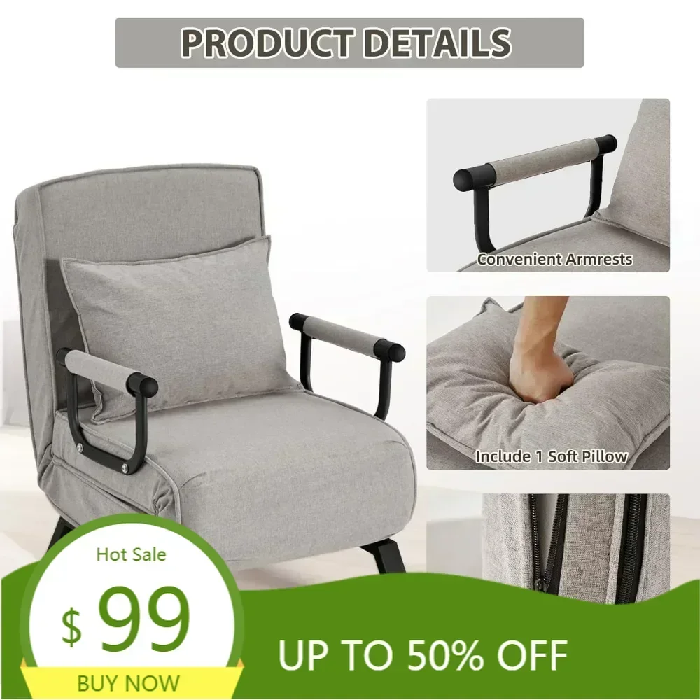 

Бестселлер! Горячие продажи! Трансформируемый односпальный диван-кровать с регулируемой спинкой и складной подушкой-подлокотником.