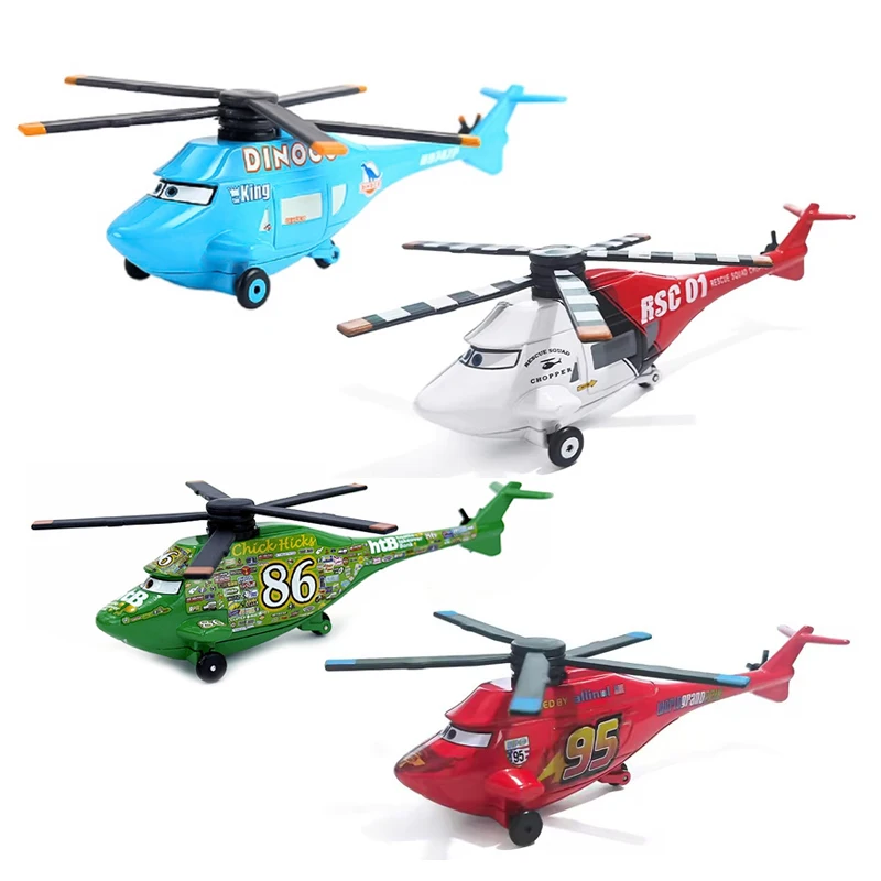 Pixar Cars Helicopter Model Toy 1/55 Metal Die Casting Anime Figure Strip Weathers Dinoco Racing Toys Birthday Gifts