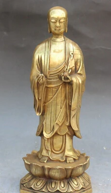 

Fast shipping Buddhism Bronze Tang Seng San Zang Ksitigarbha Boddhisattva Buddha Statue