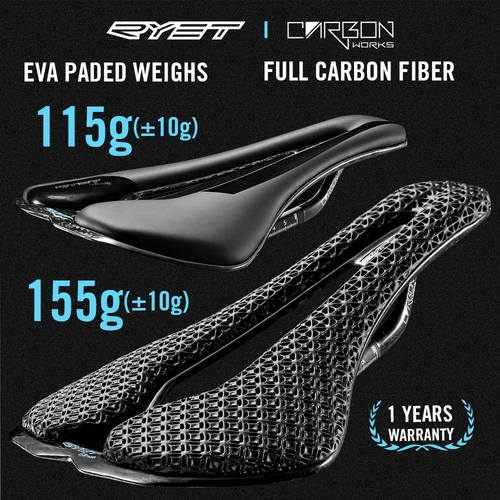 RYET-sillín de bicicleta de carbono con estampado 3D, asiento ultraligero de 7x9mm, 115g, accesorios para ciclismo