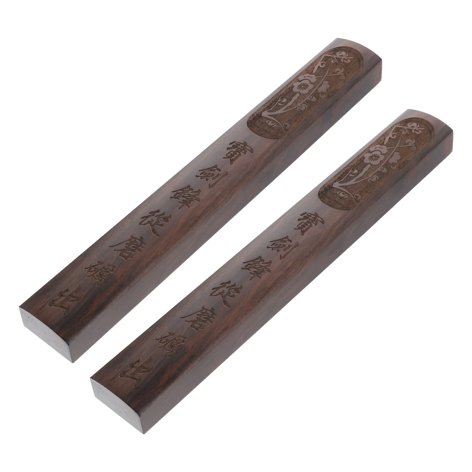 

1Pair Wood Calligraphy Paperweight Heavy Solid Desktop Paper Holder Paper Pressing Block for Chinese Calligraphy Painting Sumi