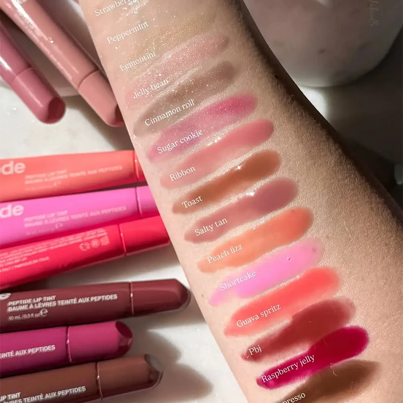 리본 슈가 비스킷 Pbj 립 컬러 폴리펩타이드 실키 더블 헤드 립스틱 펜 버블 백 스킨 케어 제품 에센스 페이스 크림