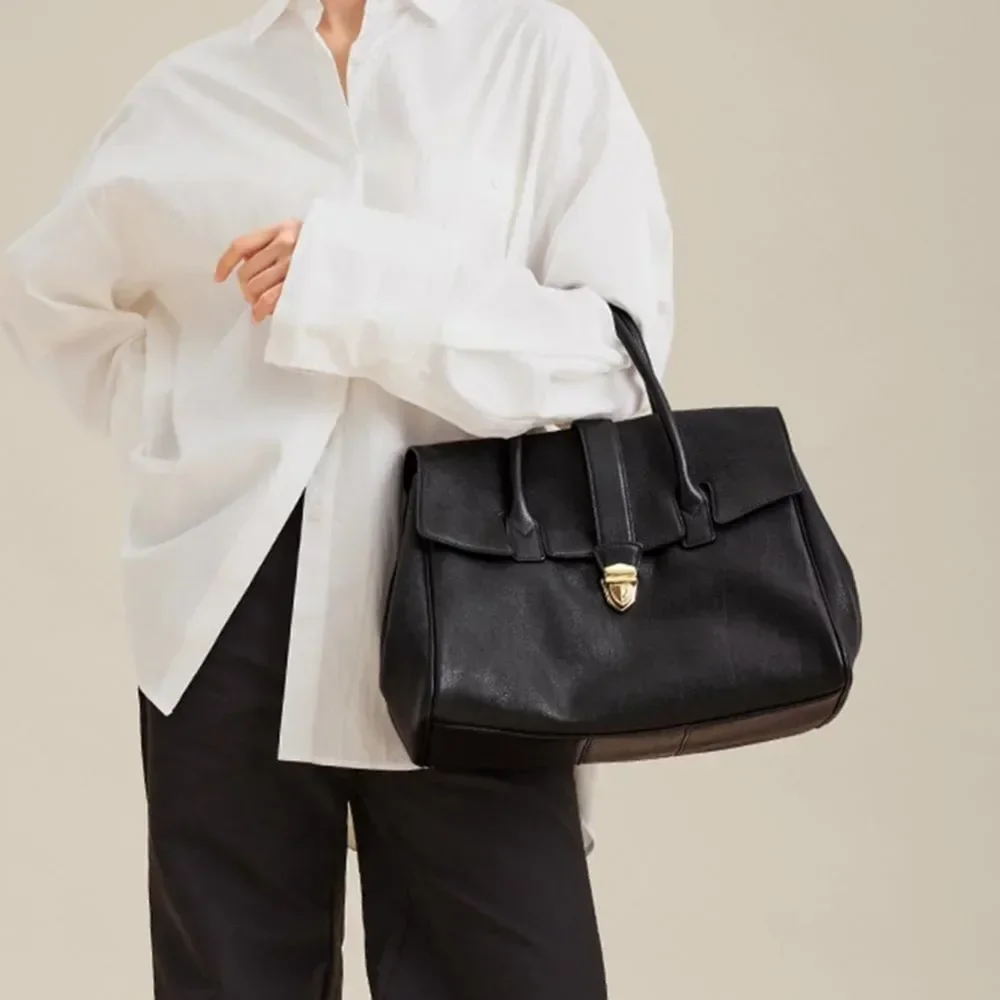 

Leather Tote Bag for Women, Luxury Designer Handbags Large Capacity Work Tote Bag Trendy Clutch Purse Premium Commuter Handbag