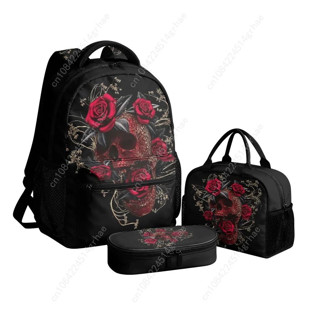 Skeleton Series Custom 17 Inch 3 Piece Backpack Set Includes Backpack Shoulder Bag and Pencil Case The Ultimate Gift Choice