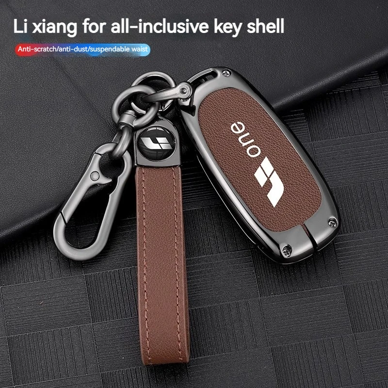 

Alloy Leather Car Smart Remote Key Fob Case Cover Shell Bag For Leading Ideal LiXiang Li One L7 L8 L9 MAX Li Auto LEADING IDEAL