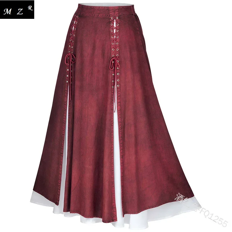 Imagem -03 - Traje de Saia Medieval para Mulheres Saia Elegante de Retalho Pano de Princesa Retrô para Senhoras S-xxxxxl Tamanho Grande