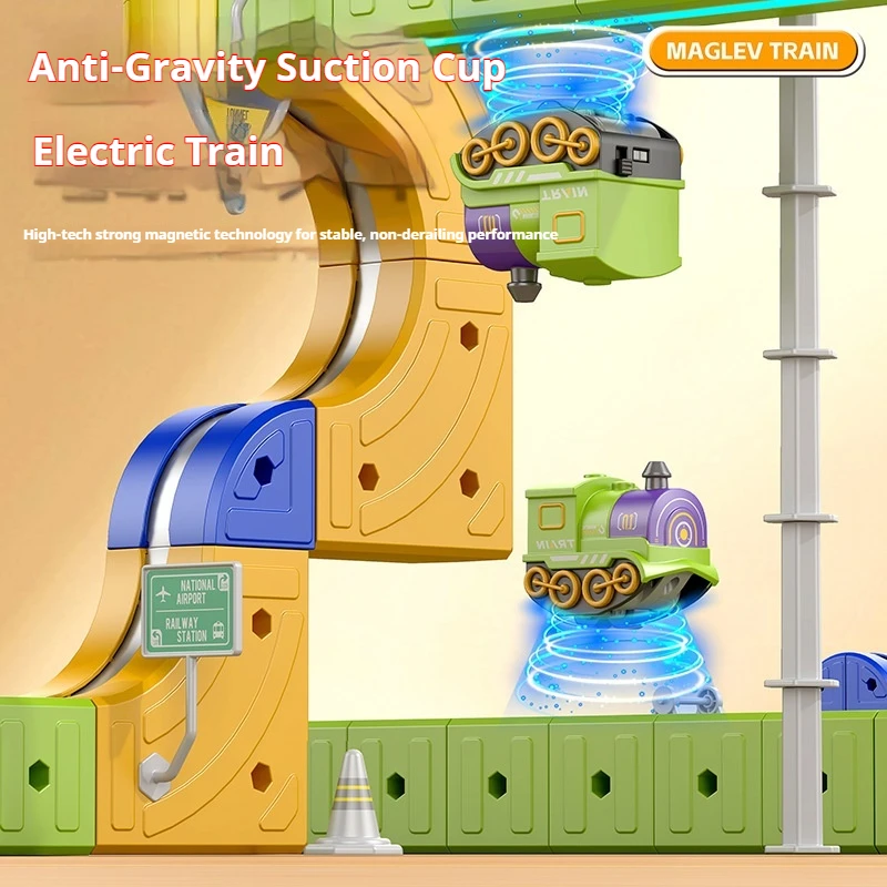 Cubo versátil magnético, trem pequeno elétrico, trilho de alta velocidade, carro magnético, montagem diy, brinquedo, presentes de festival para crianças