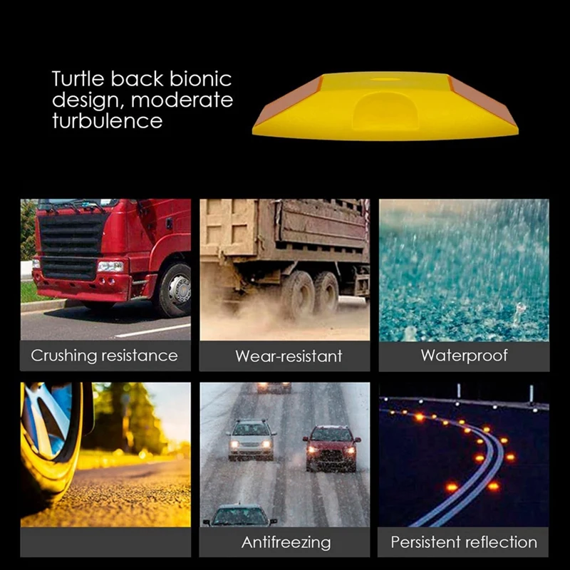 Светоотражающий маркер BAAG-Road, двухсторонний светоотражающий маркер для тротуарной плитки, пластиковый маркер для асфальтовых шпилек-10 шт.