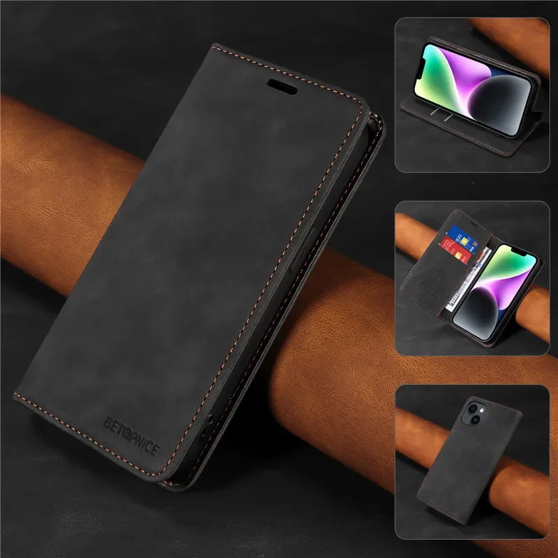 Anti-thef Phone Case For Huawei Honor 200 Pro 90 Smart 70 50 Honor90 Honor200 Lite Wallet Flip Card Holder Coque Leather Cover