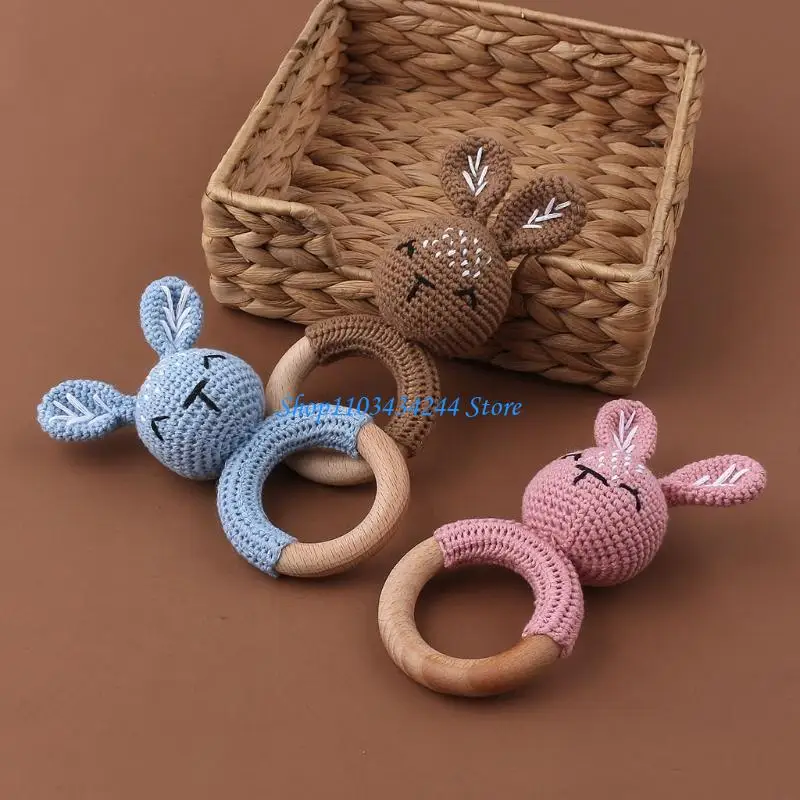 

G2TC Crochet Animal Rattle Knitted Hand Handmade BPA Chewing Teething
