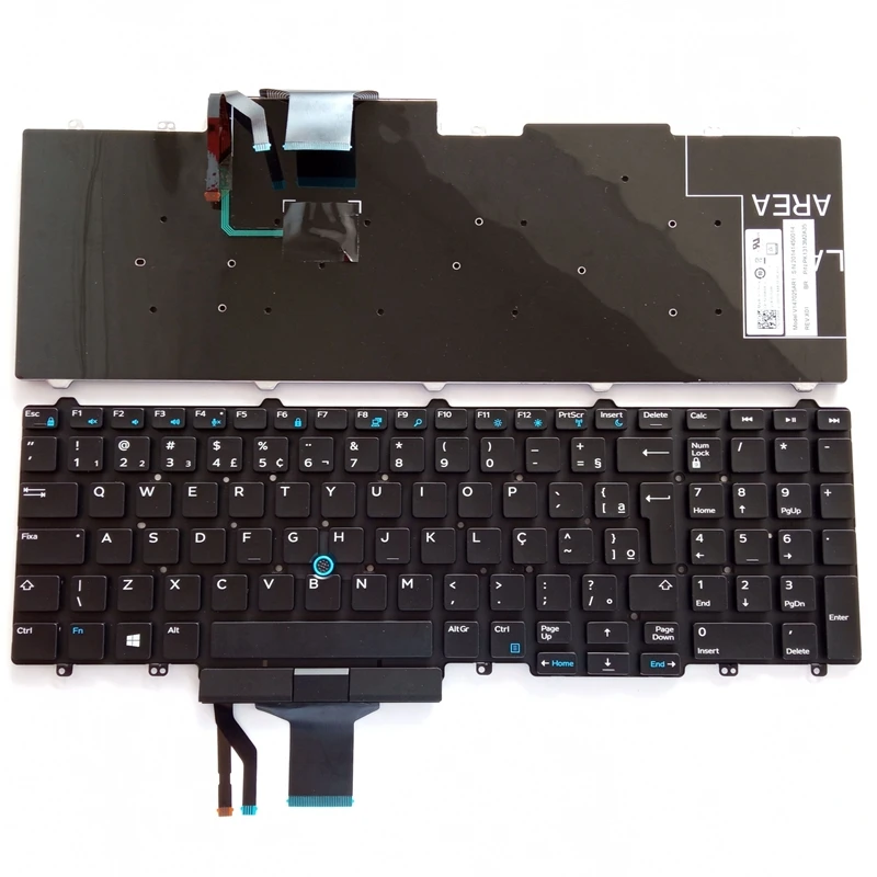 Imagem -02 - Teclado br e sp para Dell Latitude Luz de Fundo para Dell Latitude E5550 E5570 E5580 E5590 M3510 M7510 M7720 M7520 3510 7510 7710 7720 3520 P53f