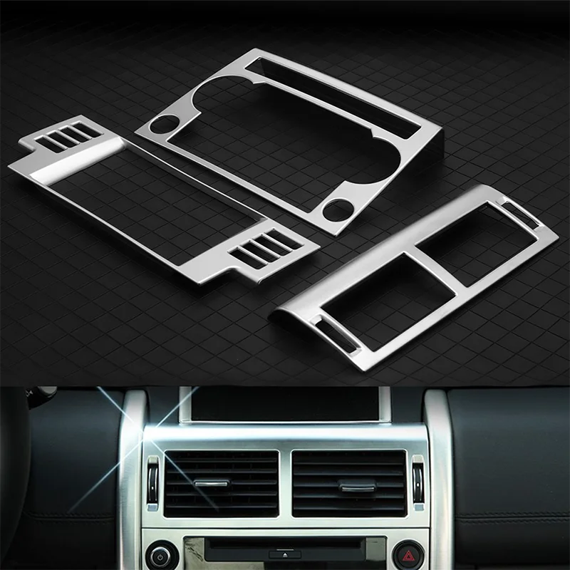 JEAZEA For Land Rover Discovery Sport 2015 2016-2019 ABS Silver Car Interior Decoration Frame Cover Sticker Accessories