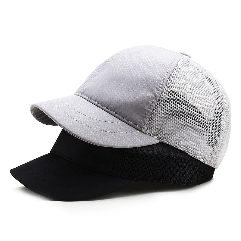 KCZAKA 5cm Short Brim Caps Men\'s Quick Dry Mesh Breathable Cycling Cap Soft Top Short Bill Baseball Cap Sports Umpire Hats