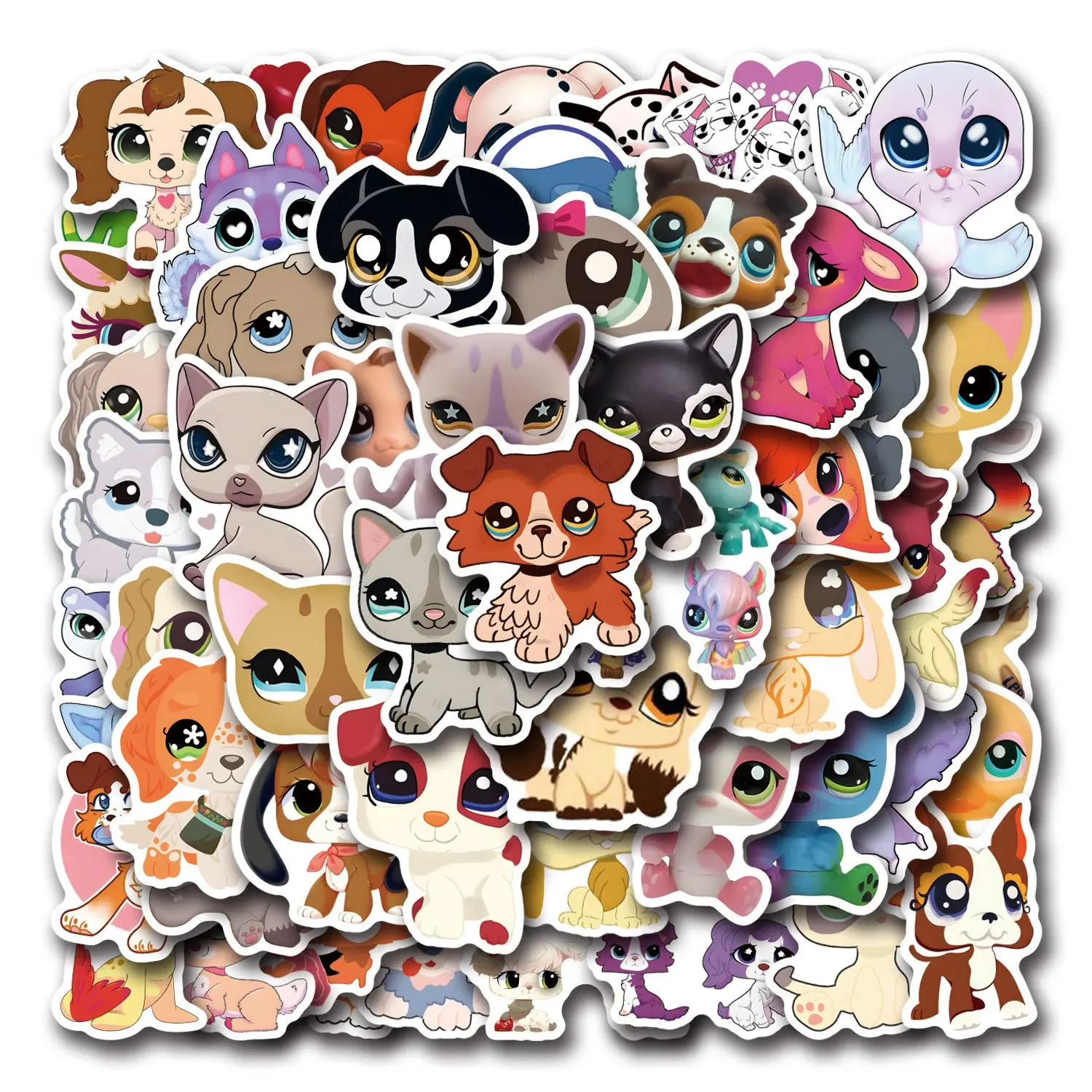 110 قطعة لعبة أصغر متجر الحيوانات الأليفة لطيف الكتابة على الجدران الكرتون ملصق DIY بها بنفسك صندوق أدوات مكتب سجل القصاصات ملصق مضاد للمياه الاطفال اللعب الهدايا