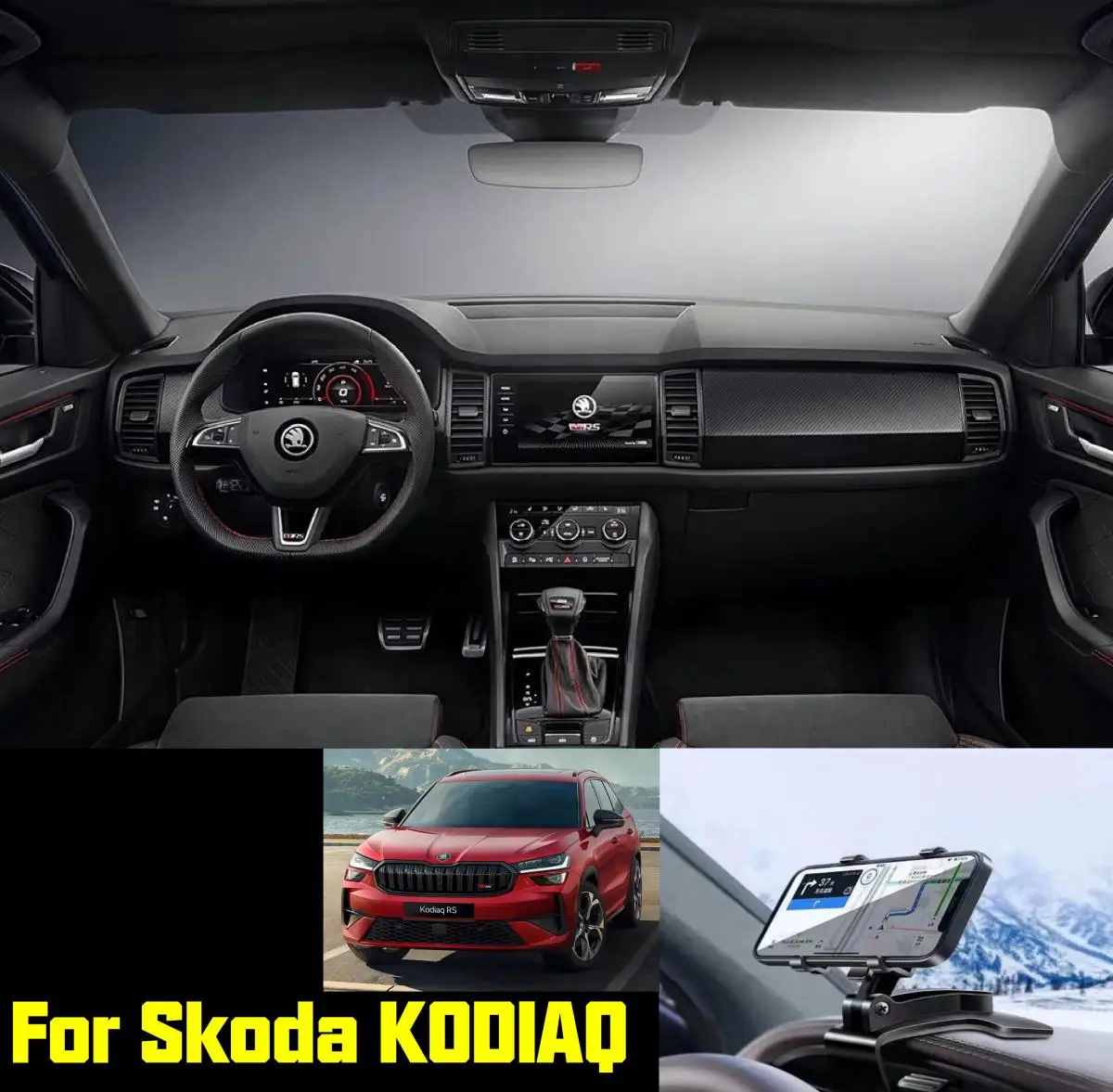 

Car mobile phone navigation stand for Skoda KODIAQ can be installed on the rearview mirror, dashboard and sun visor