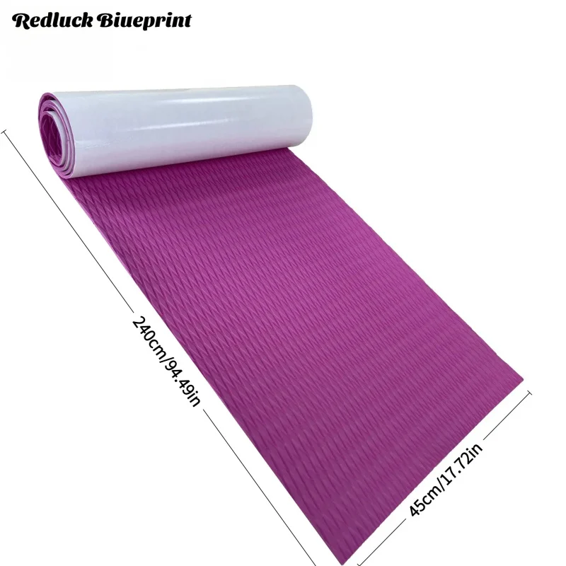 240 cm x 45 cm x 5 mm Redluck Blueprint fonte fabbrica di parti marine Tavola da surf Trazione antiscivolo EVA Pavimentazione per barche Foglio da surf