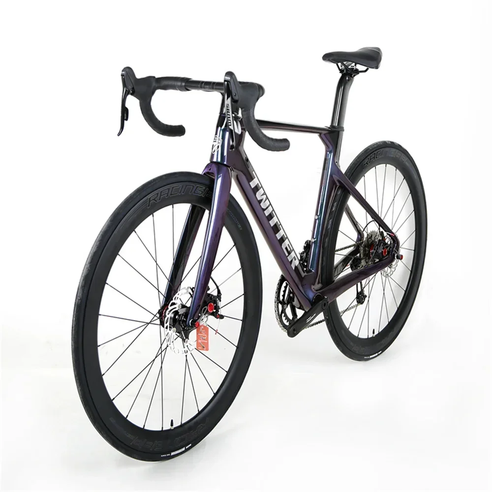 TWITTER Holographic R5 RIVAL-22S Breaking Wind Racing T800 carbon fiber road bike 700C full internal routing disc brakes bycicle