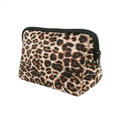 Cosmetic Bag Multifunctional Large Capacity Waterproof Neoprene Softball Leopard Print Makeup Pouch Storage Bag for Travel