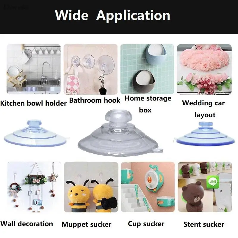 30/45/62mm Vacuum Suction Cup PVC Sucker Thickened Suction Pad Strong Vacuum Sucker Bathroom Suction Cup for Car Glass Window