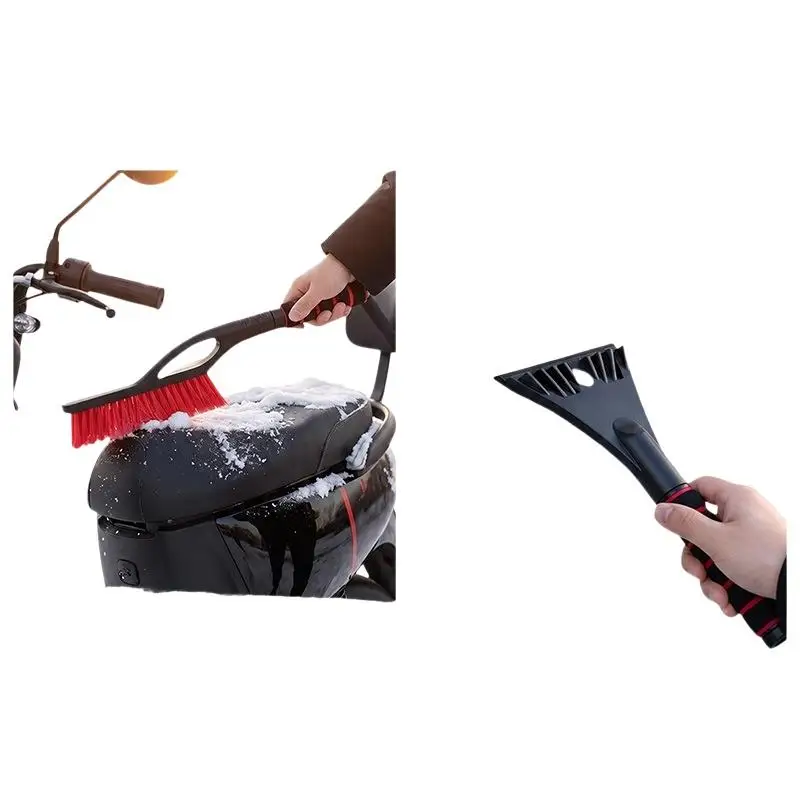 2-in-1-Autobürste und Eiskratzer, Autobürste, ergonomischer Schaumstoffgriff, Fenster-Eiskratzer, Schneereiniger für Auto und SUV. – Detail 8