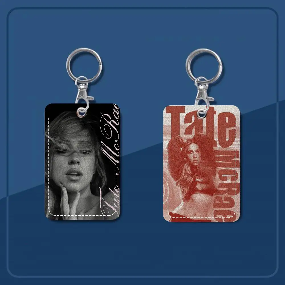 T-Tate M-McRaeS Singer Style PU Access Card Holder with Keychain - Executive Protection for Bank card,Subway, Bus Card case