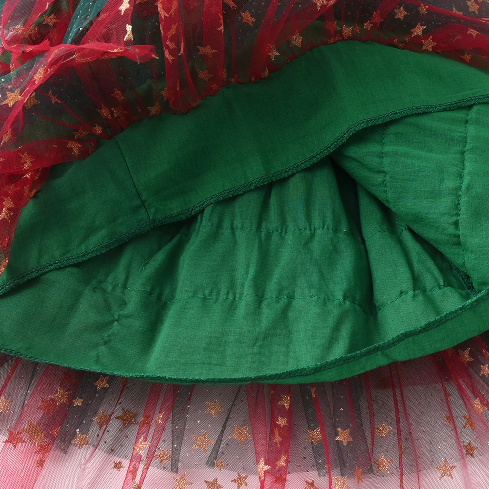 فستان بناتي للعام الجديد من DXTON بطبقات مرقعة لعيد الميلاد للأطفال هدية الأيائل كارتونية لطيفة للأطفال لحفلات عيد الميلاد ملابس أنيقة #5