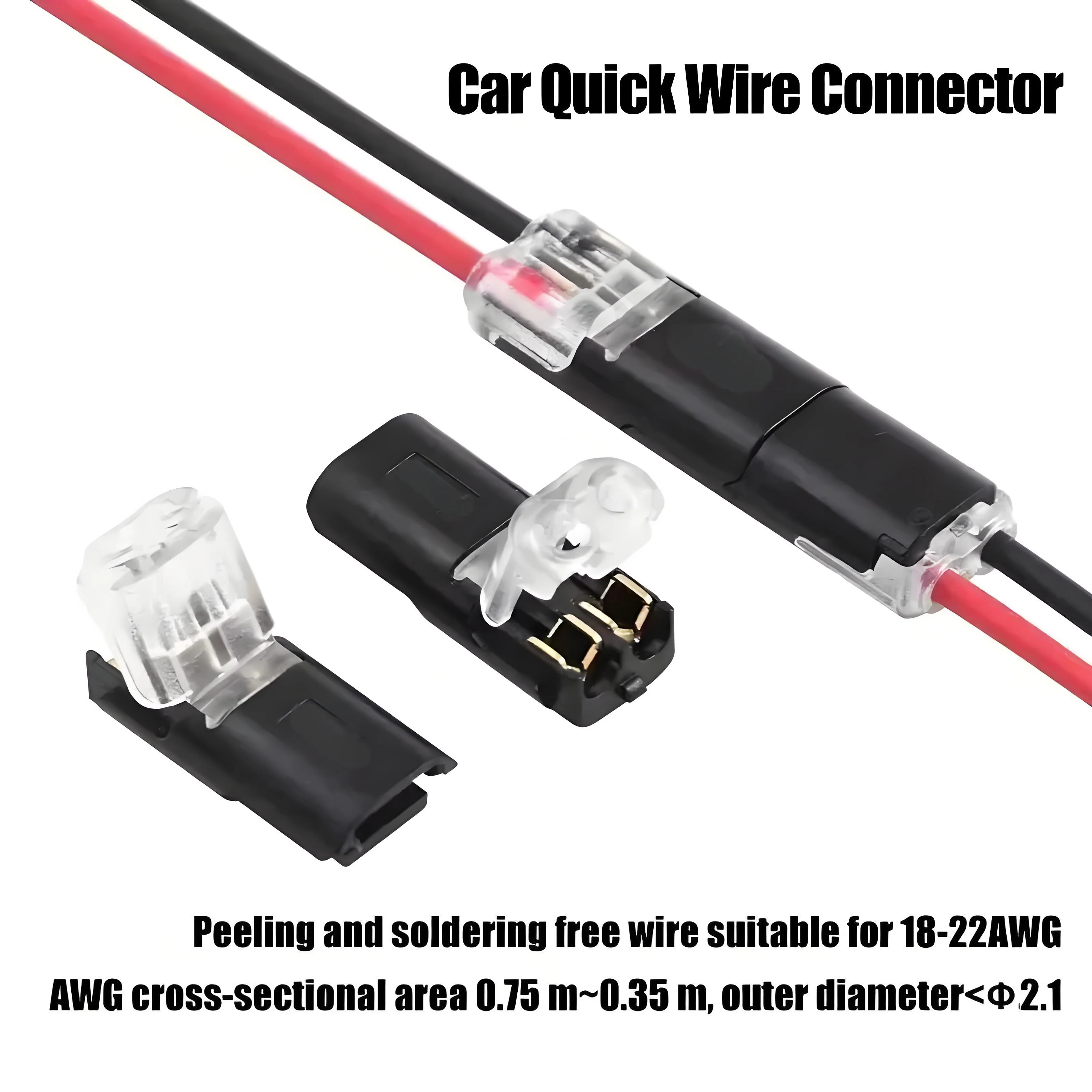 D2 Two-Wire Pin Strip-Free Plug Butt Plug Type Removable Quick Connection Terminal Automotive Connector Electrical Connector