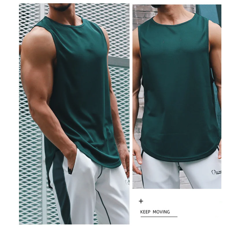 

2024 Summer Marathon men's quick-drying sleeveless sweat vest Running training basketball Loose elastic fitness vest M-XXXL