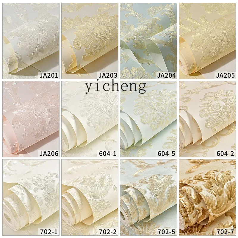 YFY  Modern European Self-Adhesive Wallpaper Non-Woven 3D Embossed Wallpaper Cozy Wall Sticker