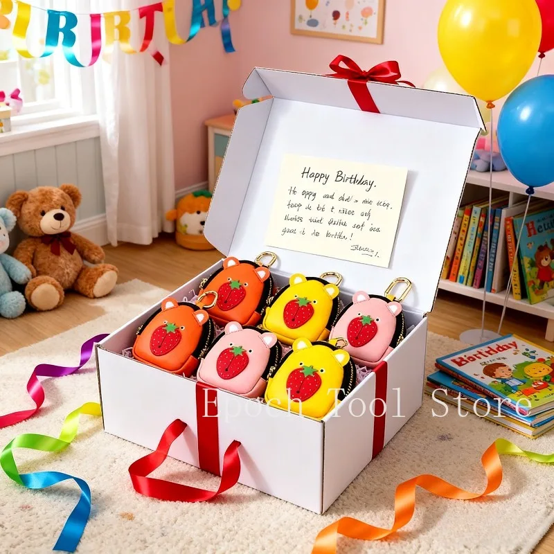 

Fashion Bear Mini Purse Creative Leather Coin Wallet Small Backpack Key & Lipstick Storage Portable Keychain Organizer