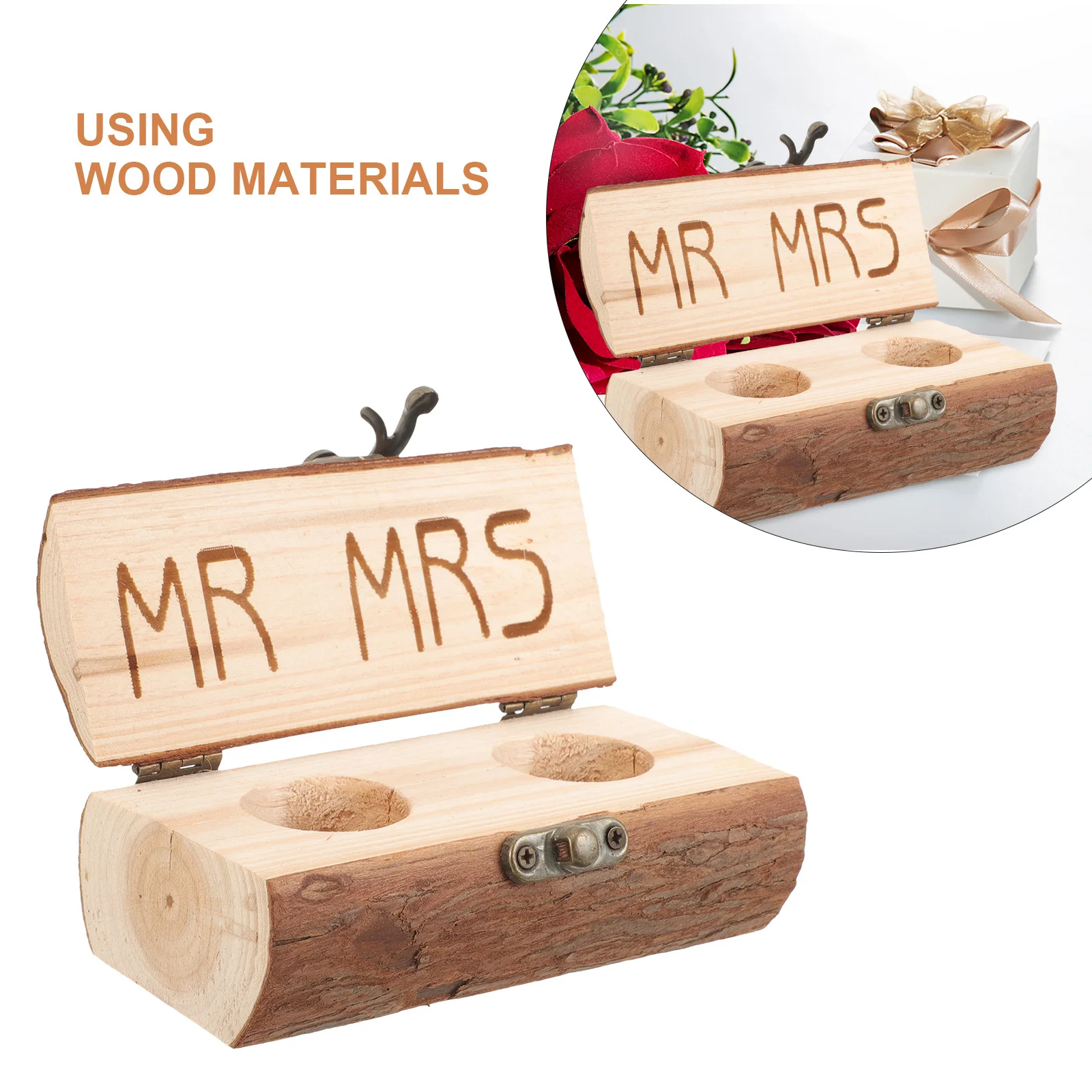 

Wooden Wedding Ring Box Lightweight Rustic Engagement Ring Holder Bridal Shower Jewelry Case Jewelry Box for Rings