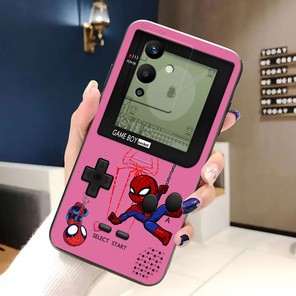 

Game-Boy Spider Iron Man Phone Case For Infinix TECNO POP SPARK SMART 6 7 8 9 10 CAMON 40 30 30S 15 16 17 20 20C Pro TPU Case