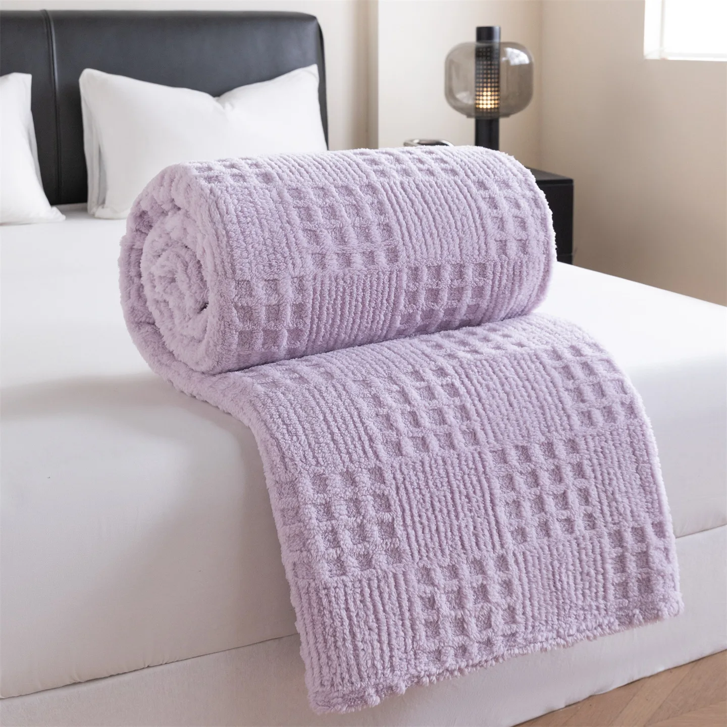 Taffeta Plaid Blanket Office Sofa Nap Leisure Blanket Waffle Jacquard Summer Air Conditioning Shawl Throw Blanket