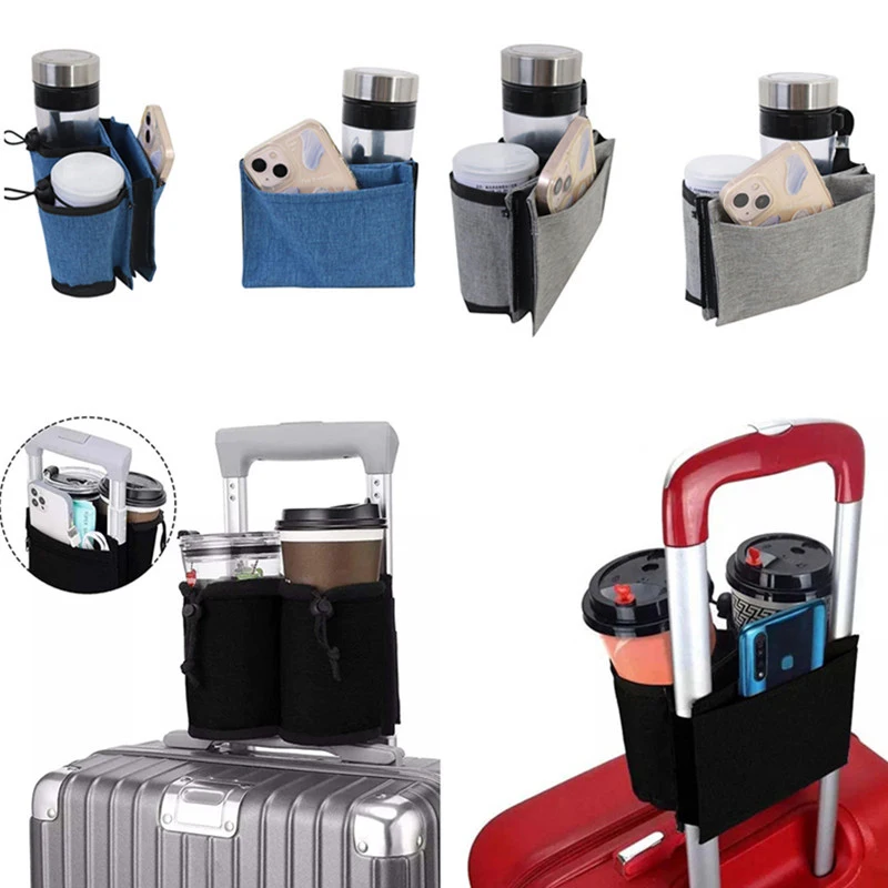 Luggage Portable Cups Holder Beverage Bottles Holder Rack Storage Bag Outdoor Travel Accessories Set Handle Solid