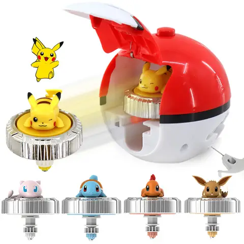 Pokemon Spinning Top Elf  Ball Battle Gyro Arena Pikachu Charmander Squirtle Mew Eevee Monsters Action Figure Toy Children Gift